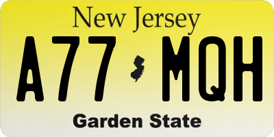 NJ license plate A77MQH