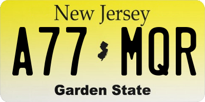 NJ license plate A77MQR