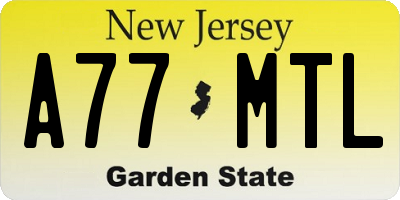 NJ license plate A77MTL