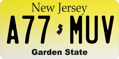NJ license plate A77MUV