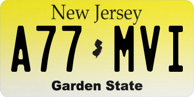 NJ license plate A77MVI