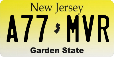NJ license plate A77MVR