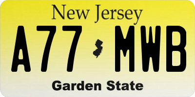 NJ license plate A77MWB