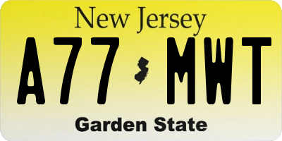 NJ license plate A77MWT