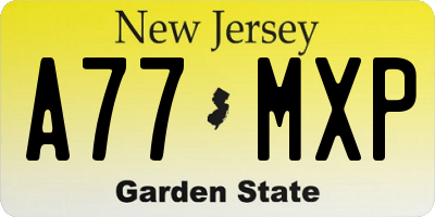 NJ license plate A77MXP