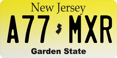 NJ license plate A77MXR