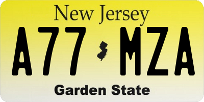 NJ license plate A77MZA