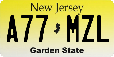 NJ license plate A77MZL