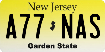 NJ license plate A77NAS