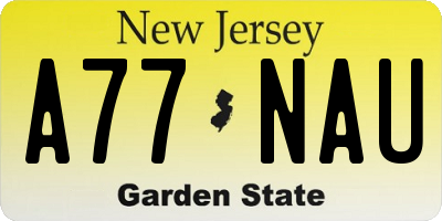 NJ license plate A77NAU