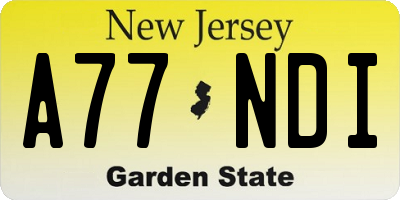 NJ license plate A77NDI