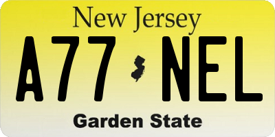 NJ license plate A77NEL