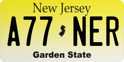 NJ license plate A77NER