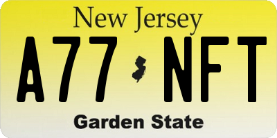 NJ license plate A77NFT
