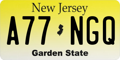 NJ license plate A77NGQ