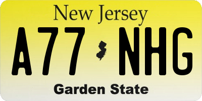 NJ license plate A77NHG