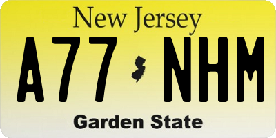 NJ license plate A77NHM