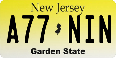 NJ license plate A77NIN