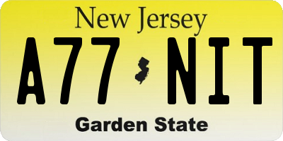 NJ license plate A77NIT