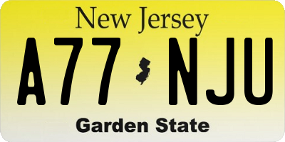 NJ license plate A77NJU