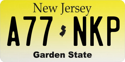NJ license plate A77NKP