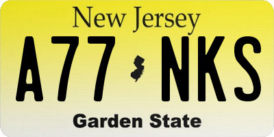 NJ license plate A77NKS