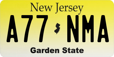 NJ license plate A77NMA