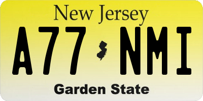 NJ license plate A77NMI