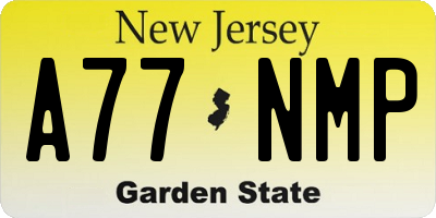 NJ license plate A77NMP