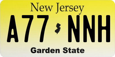 NJ license plate A77NNH