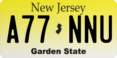 NJ license plate A77NNU