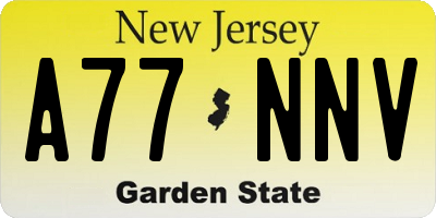 NJ license plate A77NNV