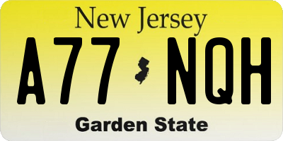 NJ license plate A77NQH