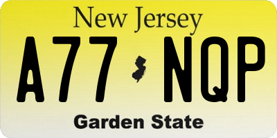 NJ license plate A77NQP