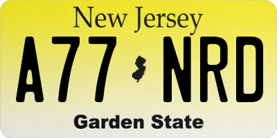 NJ license plate A77NRD