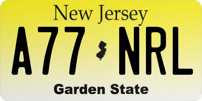 NJ license plate A77NRL