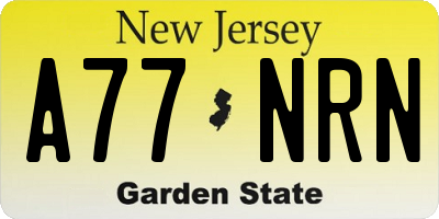 NJ license plate A77NRN