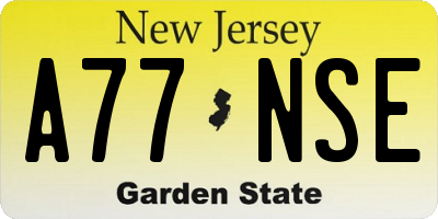 NJ license plate A77NSE