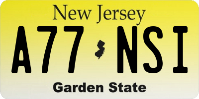 NJ license plate A77NSI