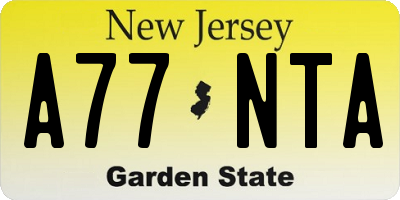 NJ license plate A77NTA