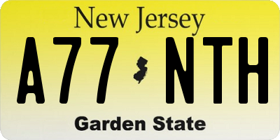 NJ license plate A77NTH