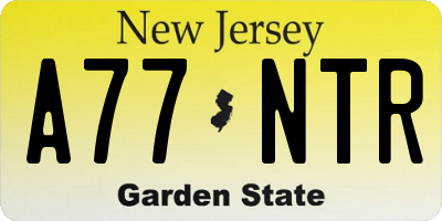 NJ license plate A77NTR