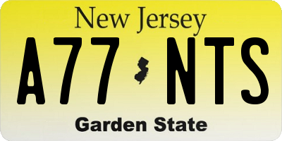 NJ license plate A77NTS