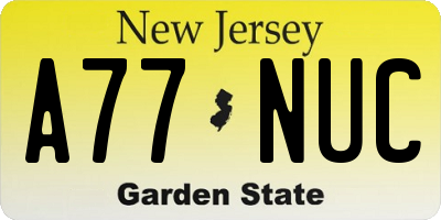 NJ license plate A77NUC