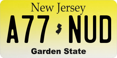 NJ license plate A77NUD