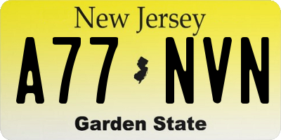 NJ license plate A77NVN