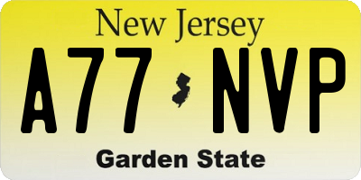 NJ license plate A77NVP