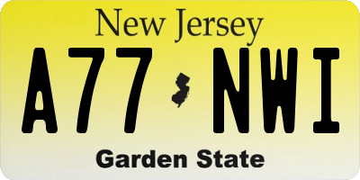 NJ license plate A77NWI