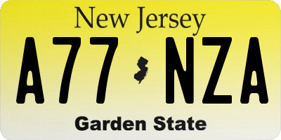 NJ license plate A77NZA