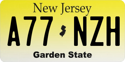 NJ license plate A77NZH